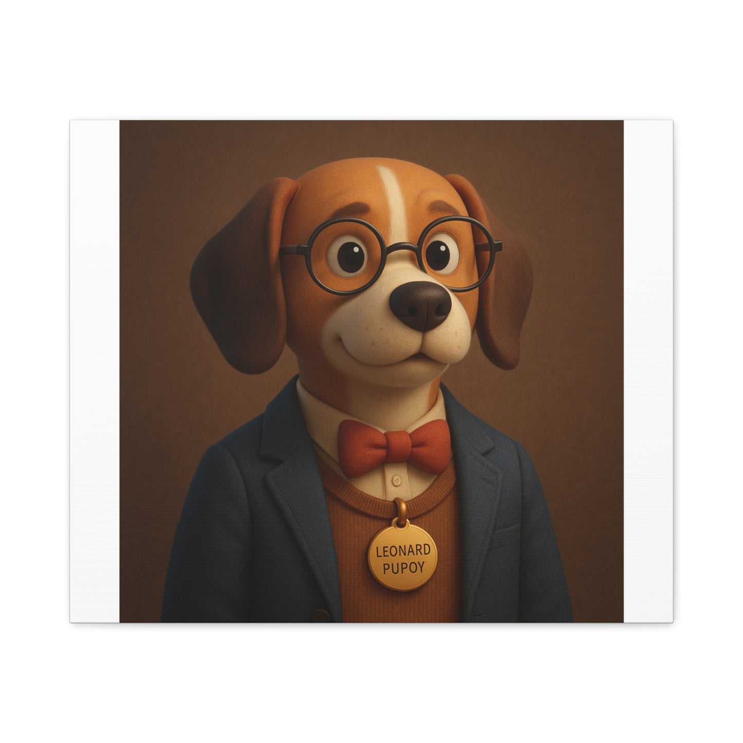Adorable Dog Portrait Canvas Print – Whimsical Home Decor for Pet Lovers