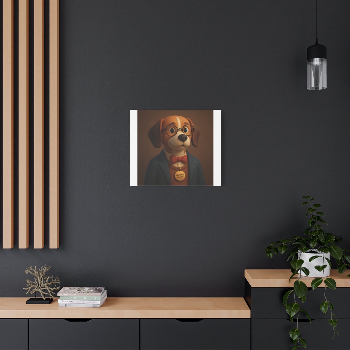 Adorable Dog Portrait Canvas Print – Whimsical Home Decor for Pet Lovers