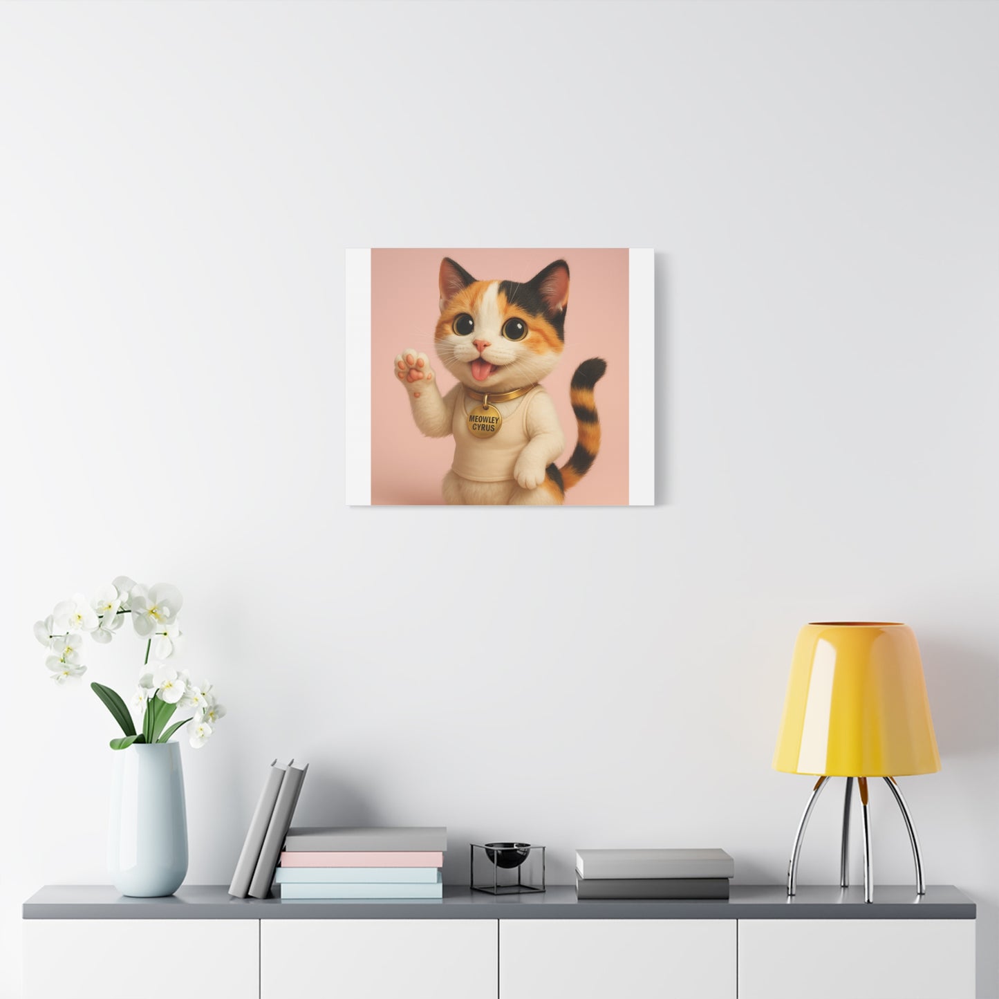 Adorable Cat Canvas Print, Cute Pet Wall Decor, Animal Art for Cat Lovers, Unique Pet Gift, Meowly Cyrus
