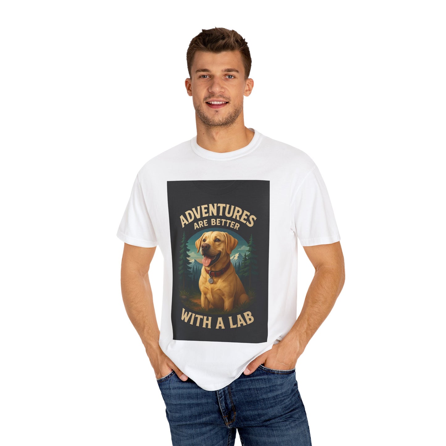 Adventures Are Better with a Lab Unisex T-shirt, Dog Lover Gift, Outdoor Enthusiast Tee, Labrador Retriever Apparel, Pet Owner T-Shirt