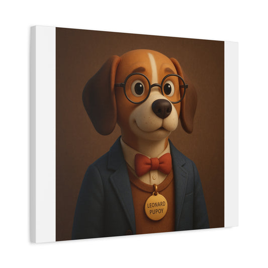 Adorable Dog Portrait Canvas Print – Whimsical Home Decor for Pet Lovers