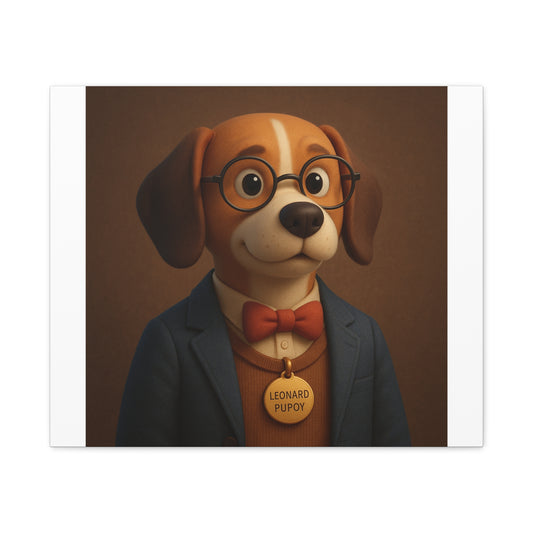 Adorable Dog Portrait Canvas Print – Whimsical Home Decor for Pet Lovers
