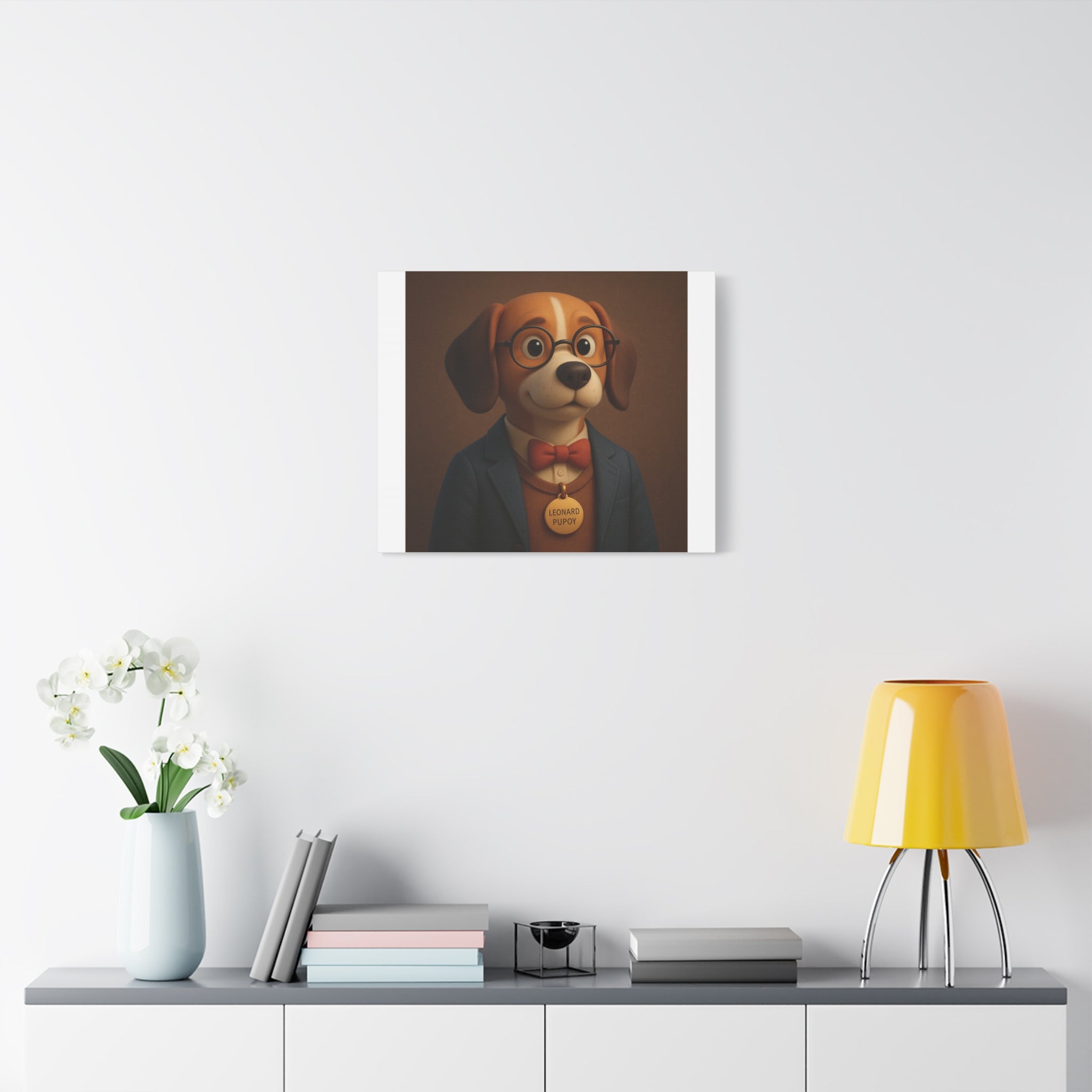 Adorable Dog Portrait Canvas Print – Whimsical Home Decor for Pet Lovers