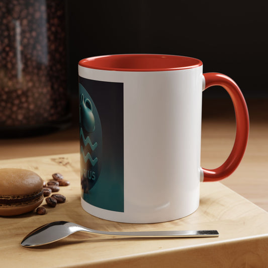 Aquarius Accent Coffee Mug - Unique Zodiac Gift, Astrology Mug, Personalized Horoscope Cup, Coffee Lover's Gift, Birthday Mug