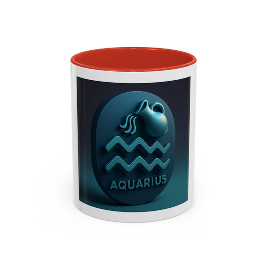 Aquarius Accent Coffee Mug - Unique Zodiac Gift, Astrology Mug, Personalized Horoscope Cup, Coffee Lover's Gift, Birthday Mug