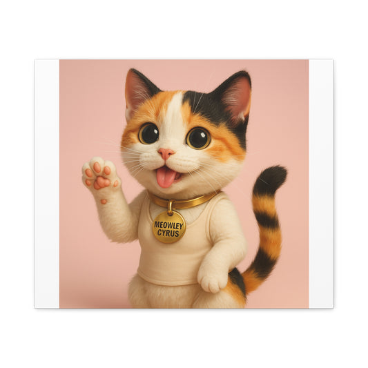 Adorable Cat Canvas Print, Cute Pet Wall Decor, Animal Art for Cat Lovers, Unique Pet Gift, Meowly Cyrus