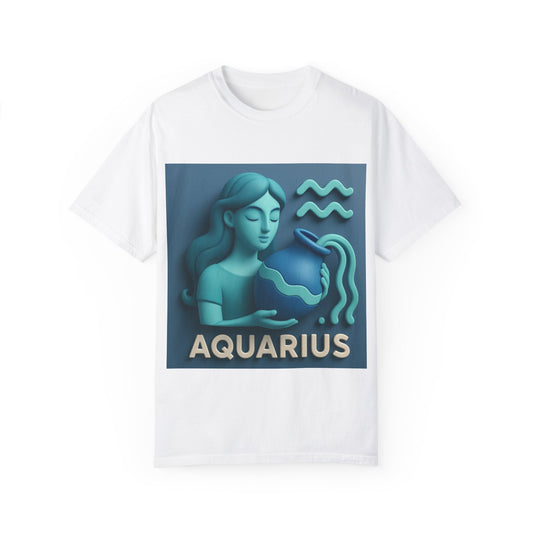 Aquarius Unisex Garment-Dyed T-Shirt - Astrology Tee for Aquarians