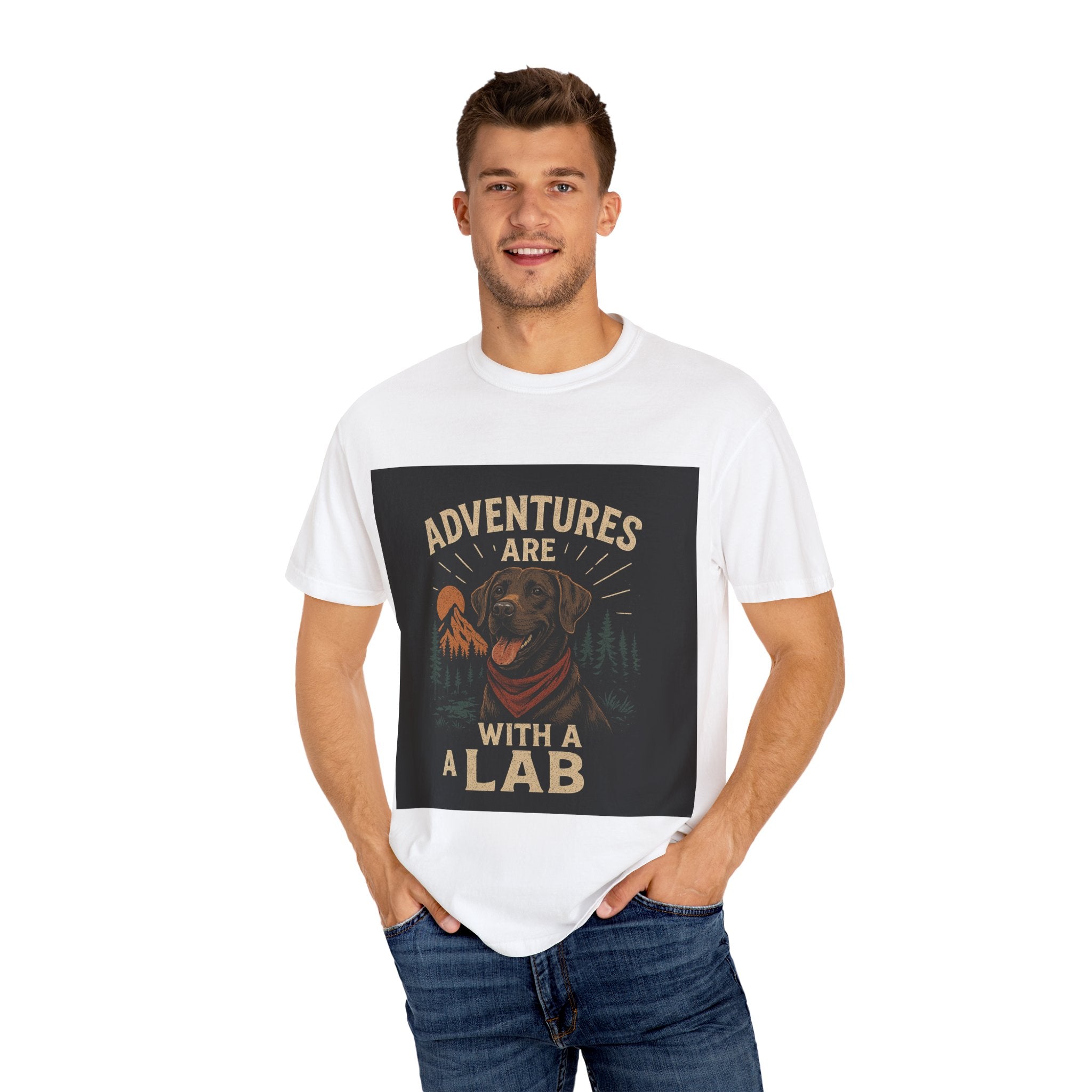 Adventurous Lab T-Shirt - Perfect for Dog Lovers, Outdoor Enthusiasts, Gift for Pet Owners, Casual Wear, Adventure Shirt