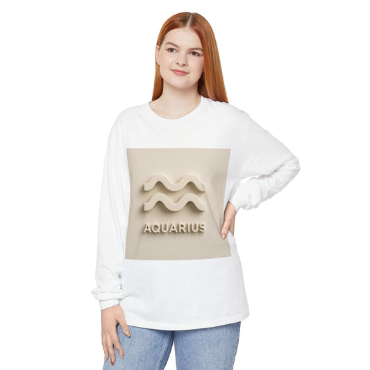 Aquarius Long Sleeve T-Shirt, Casual Astrology Top, Unisex Zodiac Apparel, Gift for Virgo, Horoscope Tee, Everyday Wear
