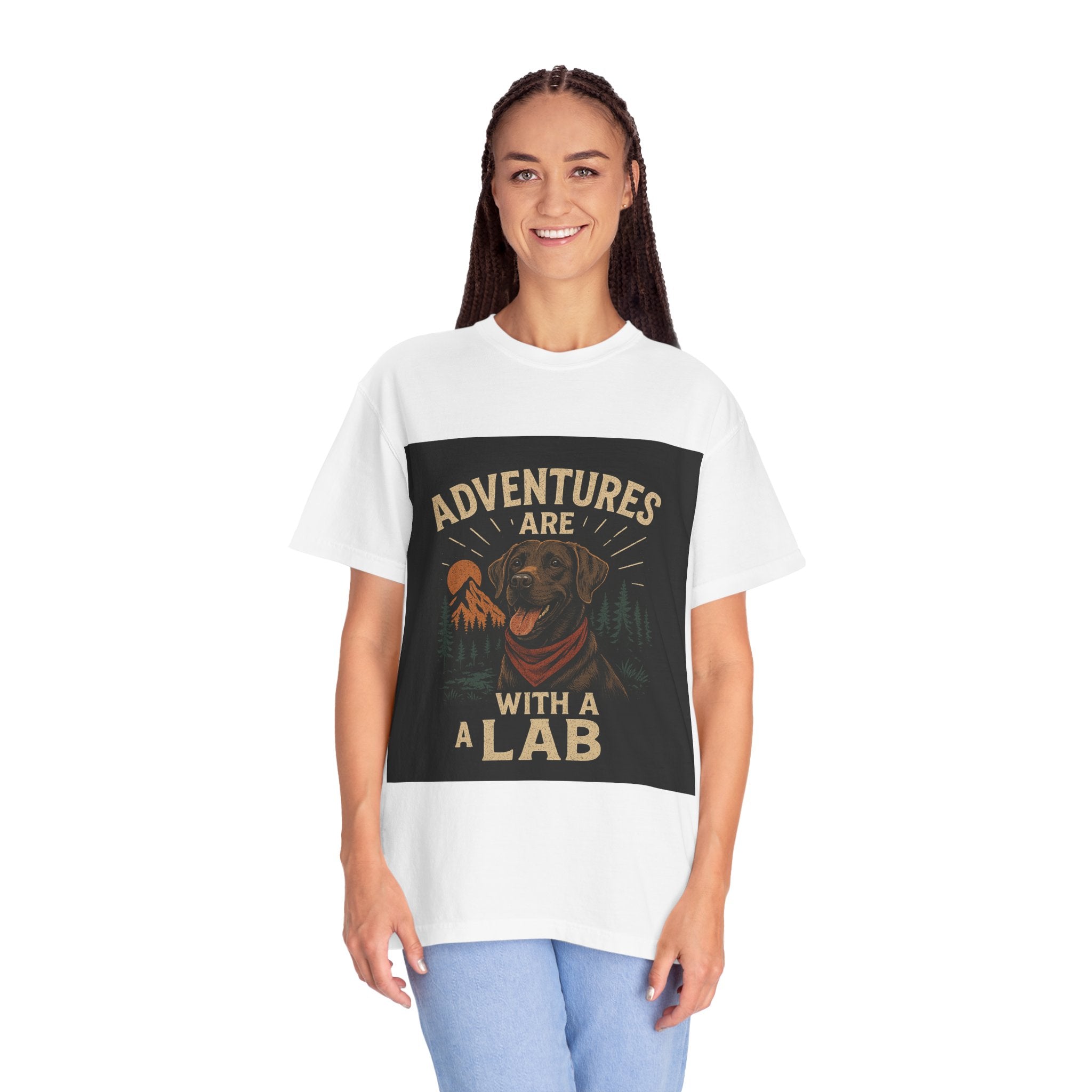 Adventurous Lab T-Shirt - Perfect for Dog Lovers, Outdoor Enthusiasts, Gift for Pet Owners, Casual Wear, Adventure Shirt