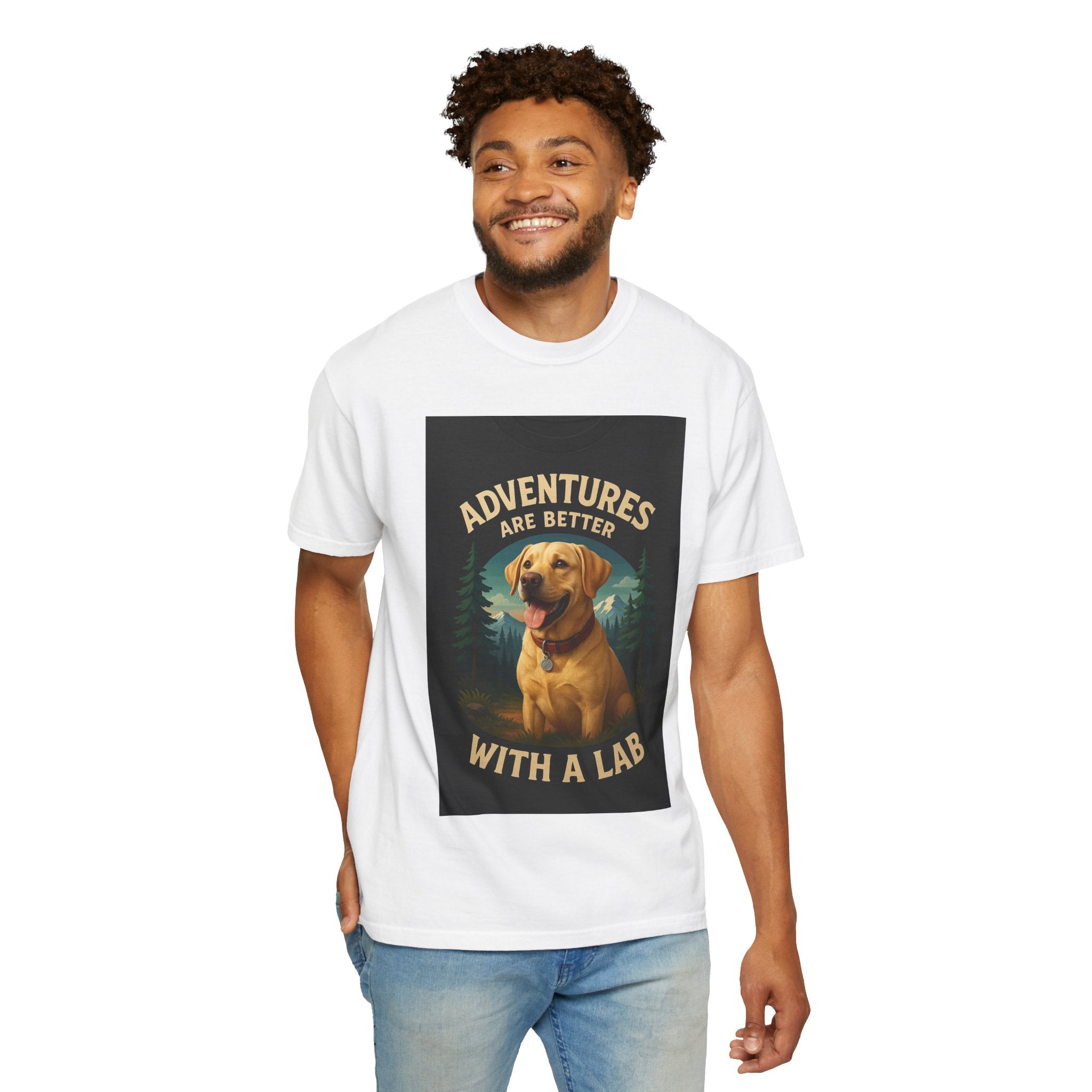 Adventures Are Better with a Lab Unisex T-shirt, Dog Lover Gift, Outdoor Enthusiast Tee, Labrador Retriever Apparel, Pet Owner T-Shirt